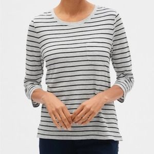 Banana Republic Cotton + Modal Green Malibu Tee Striped 3/4 Sleeve Shirt Size S